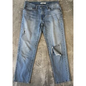 Levis Jeans Womens 27 Blue Boyfriend Mid Rise Straight Light Wash Denim‎ 31x25